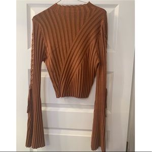 Long sleeve lace up top